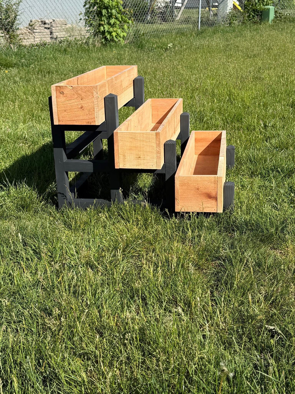 Modern Cedar Tiered Planter Stand