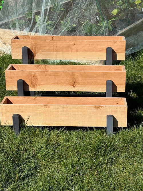 Modern Cedar Tiered Planter Stand