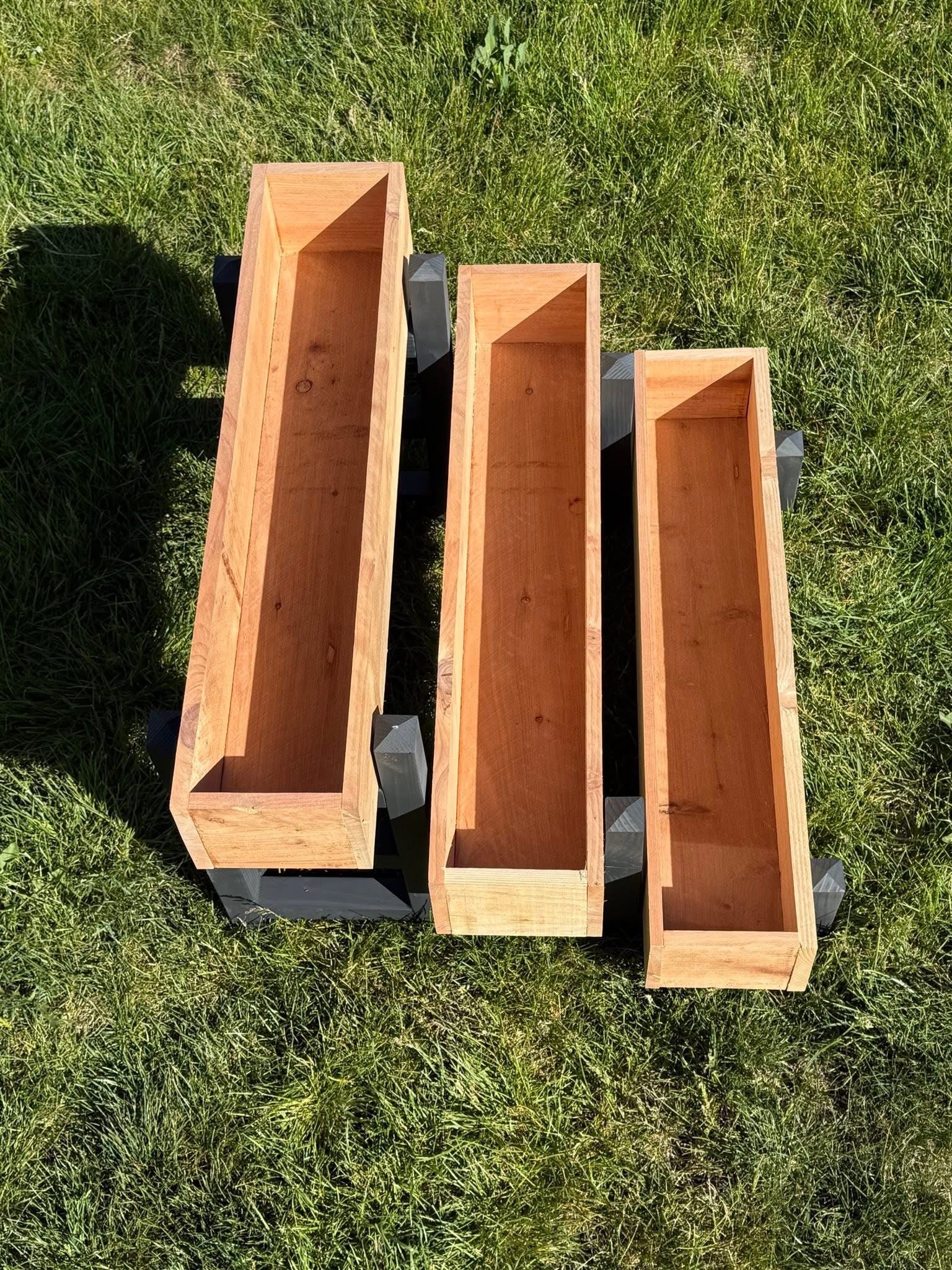 Modern Cedar Tiered Planter Stand