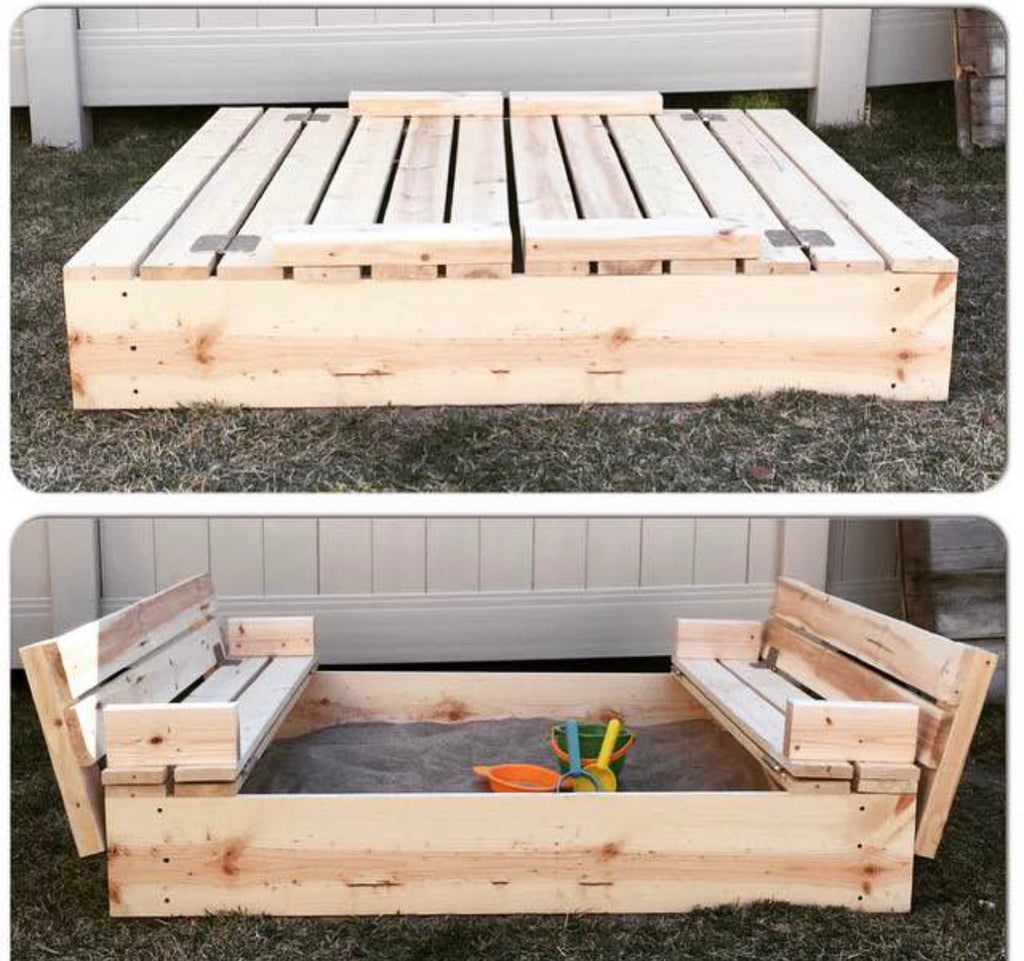 4x4 Convertible Sandbox with Bench Seating