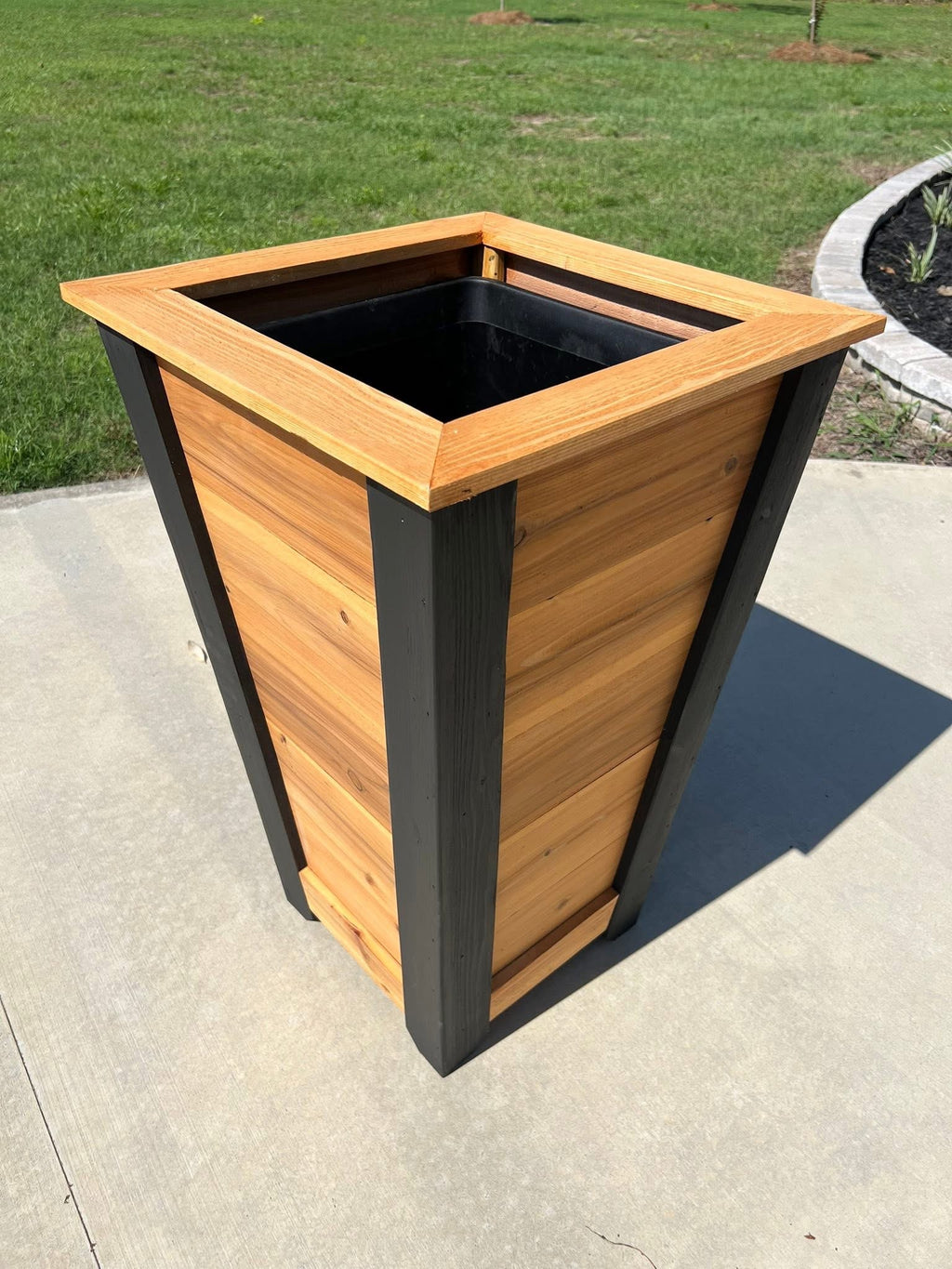 Modern Cedar Tapered Planter