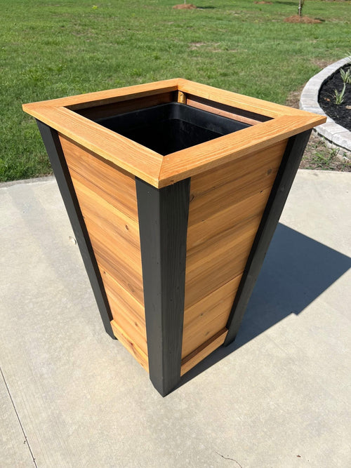 Modern Cedar Tapered Planter